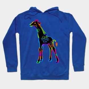 Colorful Giraffe Outline 2 Hoodie